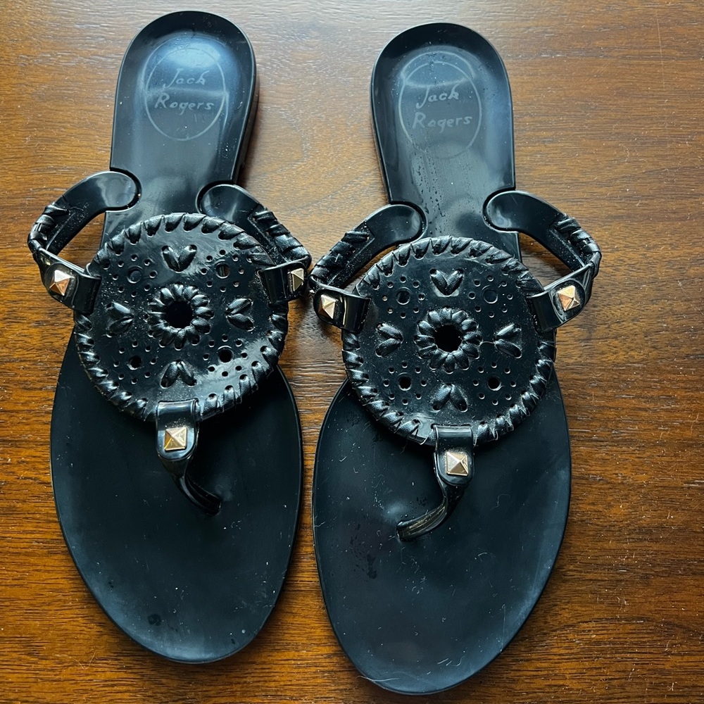 Jack Rogers Georgica Jelly Women’s Sandal, size 7 in black